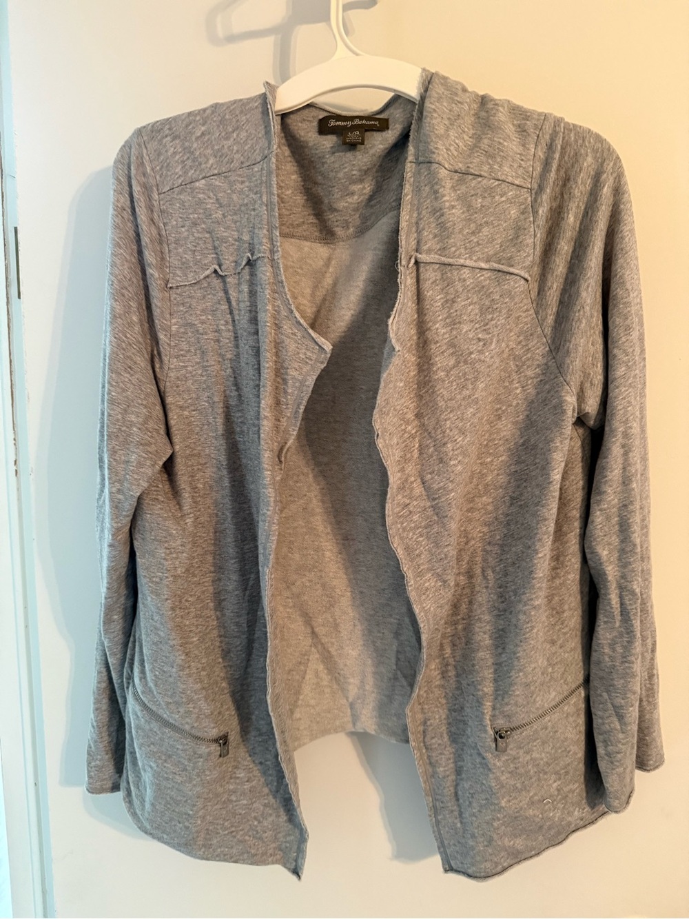 Tommy Bahama Light Heather Gray Open Cardigan